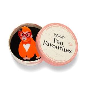 Short-Sighted Sophie Gorilla Brooch  -  Erstwilder  -  Quirky Resin and Enamel Accessories