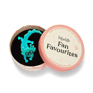 Alex The Axolotl Brooch  -  Erstwilder  -  Quirky Resin and Enamel Accessories