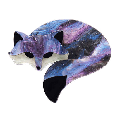 Saffron the Sleeping Fox Brooch  -  Erstwilder  -  Quirky Resin and Enamel Accessories