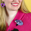 Saffron the Sleeping Fox Brooch  -  Erstwilder  -  Quirky Resin and Enamel Accessories