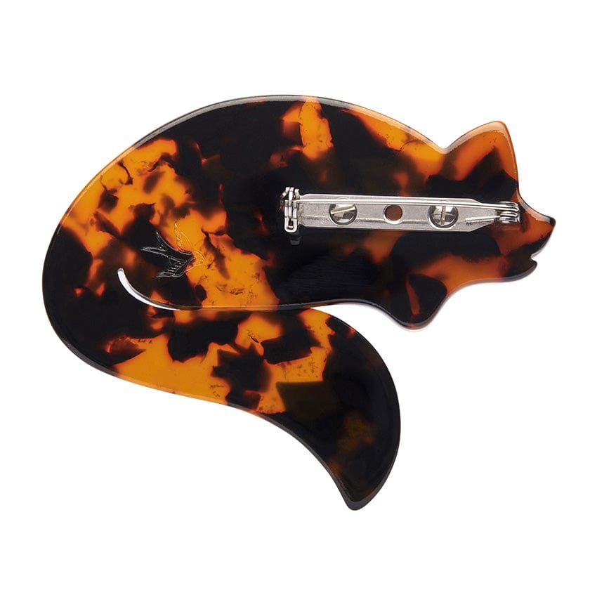 Saffron the Sleeping Fox Brooch  -  Erstwilder  -  Quirky Resin and Enamel Accessories