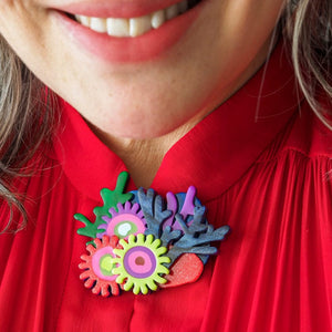 Deep Reef Corals Brooch  -  Erstwilder  -  Quirky Resin and Enamel Accessories