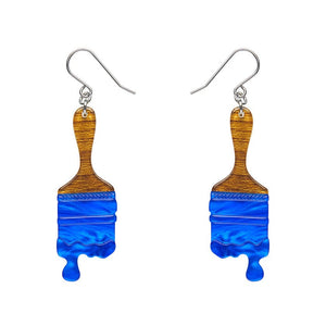 Paint Brush Ripple Drop Earrings - Blue  -  Erstwilder Essentials  -  Quirky Resin and Enamel Accessories