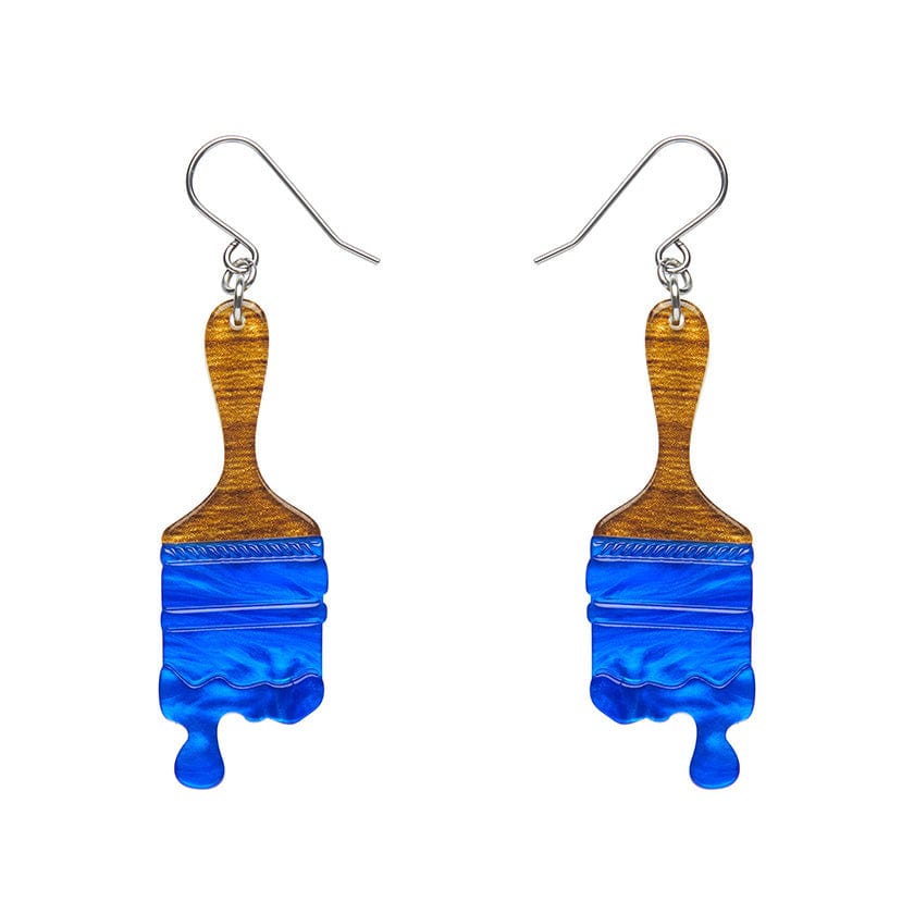 Paint Brush Ripple Drop Earrings - Blue  -  Erstwilder Essentials  -  Quirky Resin and Enamel Accessories
