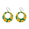 Sunflower Circle Drop Earrings - Yellow  -  Erstwilder Essentials  -  Quirky Resin and Enamel Accessories
