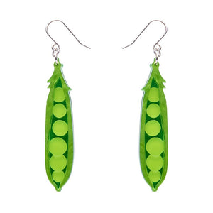 Peas Please Drop Earrings  -  Erstwilder  -  Quirky Resin and Enamel Accessories