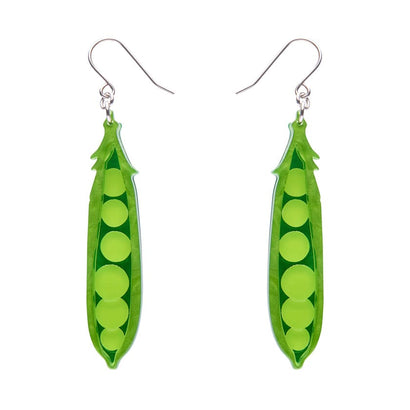 Peas Please Drop Earrings  -  Erstwilder  -  Quirky Resin and Enamel Accessories