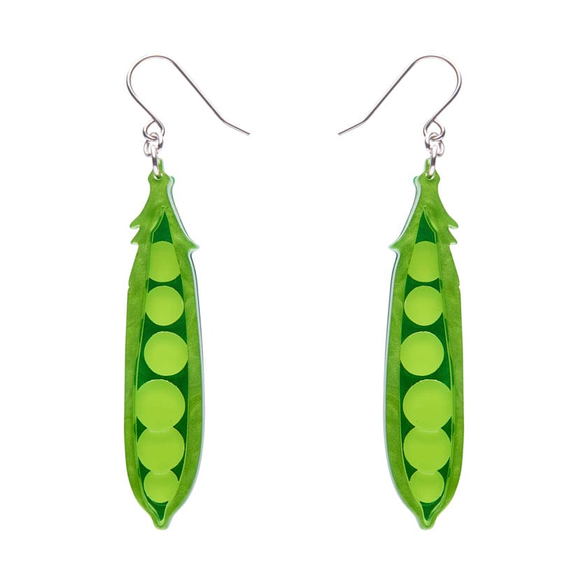 Peas Please Drop Earrings  -  Erstwilder  -  Quirky Resin and Enamel Accessories