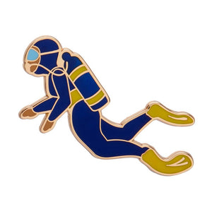 Diver Jamie Enamel Pin  -  Erstwilder  -  Quirky Resin and Enamel Accessories
