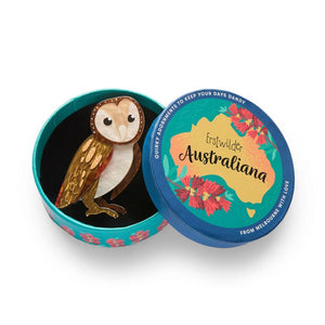 Maisie the Masked Owl Brooch  -  Erstwilder  -  Quirky Resin and Enamel Accessories