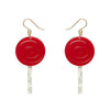 Lollypop Drop Earrings - Red  -  Erstwilder Essentials  -  Quirky Resin and Enamel Accessories