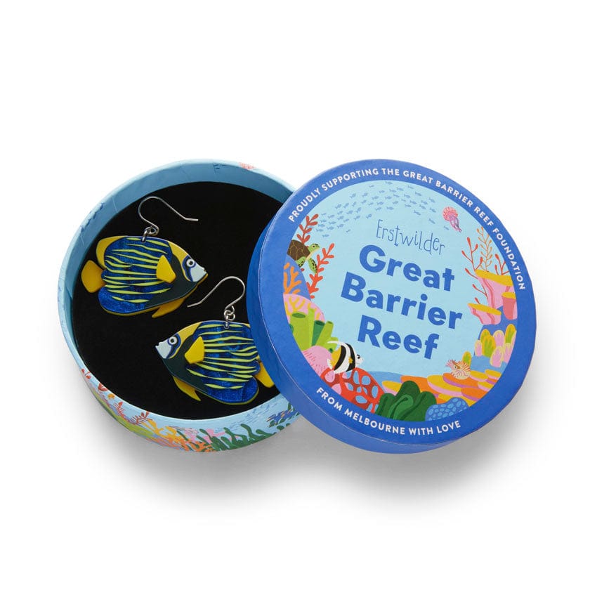 Emperor Angelfish Drop Earrings (IMPERFECT)  -  Erstwilder  -  Quirky Resin and Enamel Accessories