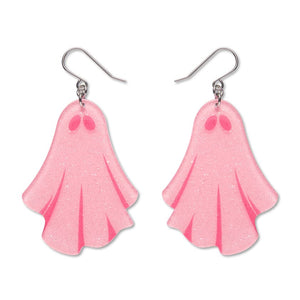 Ghostie Drop Earrings - Pink  -  Erstwilder Essentials  -  Quirky Resin and Enamel Accessories