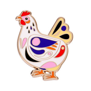 Clara the Chicken Enamel Pin  -  Erstwilder  -  Quirky Resin and Enamel Accessories