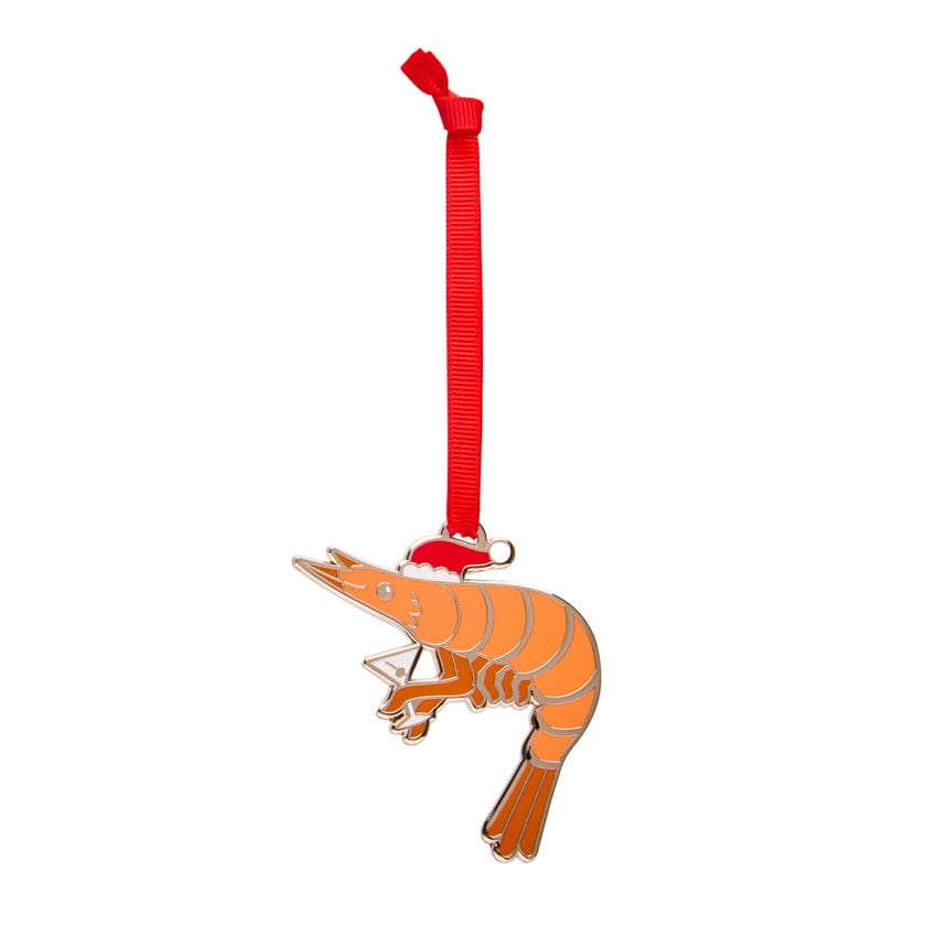 Pascal the Prawn Enamel Ornament  -  Erstwilder  -  Quirky Resin and Enamel Accessories