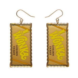 Golden Ticket Drop Earrings (IMPERFECT)  -  Erstwilder  -  Quirky Resin and Enamel Accessories