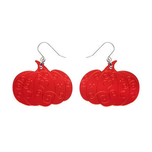 Pumpkin Magic Mirror Drop Earrings - Red  -  Erstwilder Essentials  -  Quirky Resin and Enamel Accessories