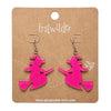 Flying Witch Drop Earrings - Pink
