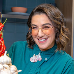 Garlic Guardian Brooch  -  Erstwilder  -  Quirky Resin and Enamel Accessories