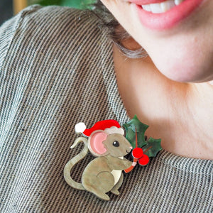 Milly the Mouse Brooch  -  Erstwilder  -  Quirky Resin and Enamel Accessories