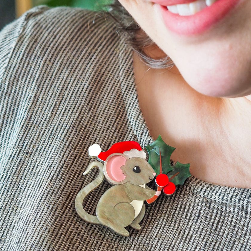Milly the Mouse Brooch  -  Erstwilder  -  Quirky Resin and Enamel Accessories