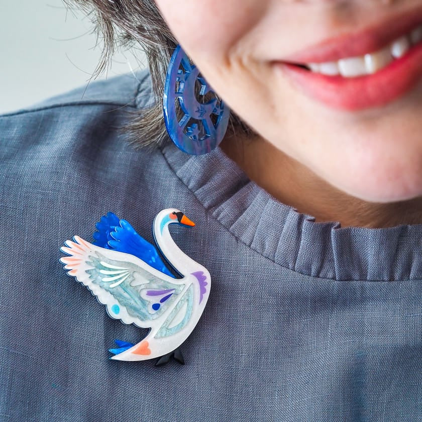 Maiden Curse Brooch  -  Erstwilder  -  Quirky Resin and Enamel Accessories