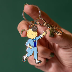 Moonface Enamel Key Ring  -  Erstwilder  -  Quirky Resin and Enamel Accessories