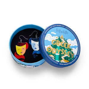 Comedy & Tragedy Drop Earrings  -  Erstwilder  -  Quirky Resin and Enamel Accessories