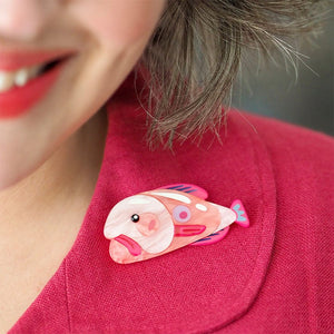The Blissful Blobfish Brooch  -  Erstwilder  -  Quirky Resin and Enamel Accessories