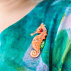 The Wary Western Australian Seahorse Brooch  -  Erstwilder  -  Quirky Resin and Enamel Accessories