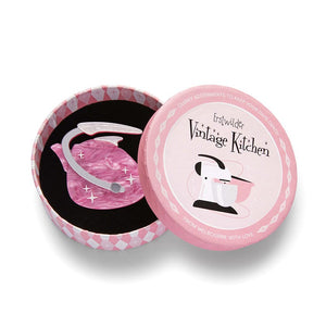 Atomic Tea Time Brooch  -  Erstwilder  -  Quirky Resin and Enamel Accessories