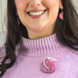 Atomic Tea Time Brooch  -  Erstwilder  -  Quirky Resin and Enamel Accessories