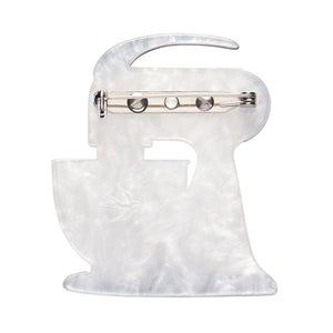 Spin Me Right Round Brooch - White  -  Erstwilder  -  Quirky Resin and Enamel Accessories