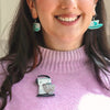 Spin Me Right Round Brooch - White  -  Erstwilder  -  Quirky Resin and Enamel Accessories