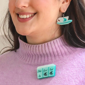 Essential Ingredients Brooch - Teal  -  Erstwilder  -  Quirky Resin and Enamel Accessories