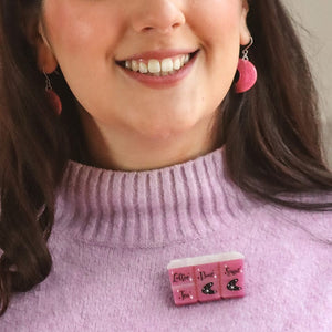 Essential Ingredients Brooch - Pink  -  Erstwilder  -  Quirky Resin and Enamel Accessories