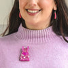 No Strings Attached Brooch - Pink  -  Erstwilder  -  Quirky Resin and Enamel Accessories