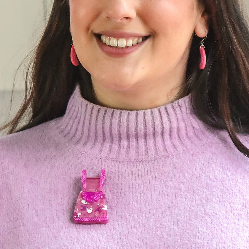 No Strings Attached Brooch - Pink  -  Erstwilder  -  Quirky Resin and Enamel Accessories
