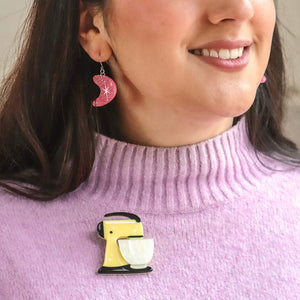 Spin Me Right Round Brooch - Lemon  -  Erstwilder  -  Quirky Resin and Enamel Accessories