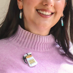 Rise and Grind Brooch  -  Erstwilder  -  Quirky Resin and Enamel Accessories