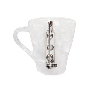 Wake Up and Smell the Coffee Mini Brooch  -  Erstwilder  -  Quirky Resin and Enamel Accessories
