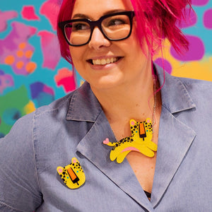 Leo The Leopard Brooch  -  Erstwilder  -  Quirky Resin and Enamel Accessories