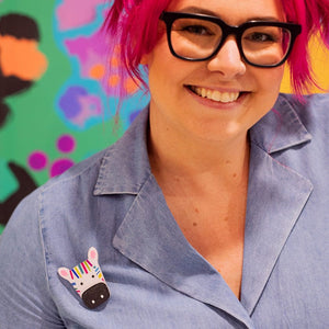 Zahra The Zebra Brooch  -  Erstwilder  -  Quirky Resin and Enamel Accessories