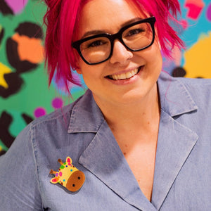 Ginger The Giraffe Brooch  -  Erstwilder  -  Quirky Resin and Enamel Accessories