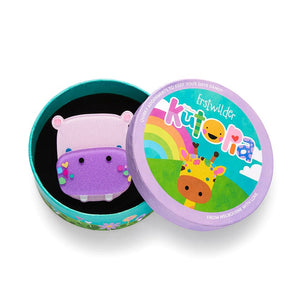 Harrie The Hippo Brooch  -  Erstwilder  -  Quirky Resin and Enamel Accessories