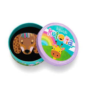 Darcy The Dachshund Brooch  -  Erstwilder  -  Quirky Resin and Enamel Accessories