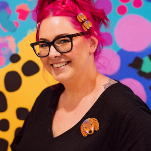 Darcy The Dachshund Brooch  -  Erstwilder  -  Quirky Resin and Enamel Accessories