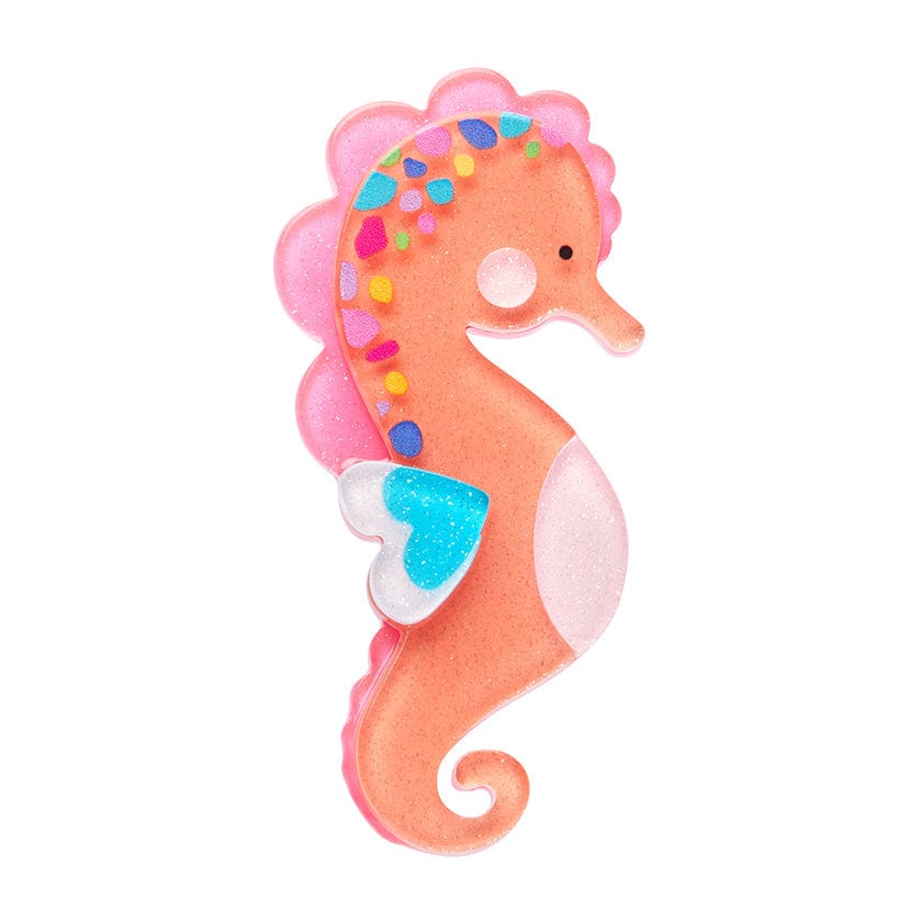 Stevie The Seahorse Brooch  -  Erstwilder  -  Quirky Resin and Enamel Accessories