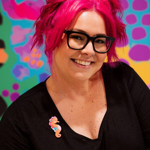 Stevie The Seahorse Brooch  -  Erstwilder  -  Quirky Resin and Enamel Accessories