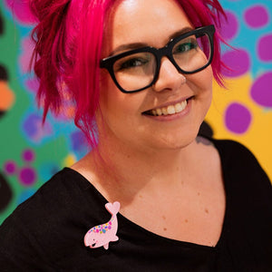 Winnie The Whale Brooch  -  Erstwilder  -  Quirky Resin and Enamel Accessories